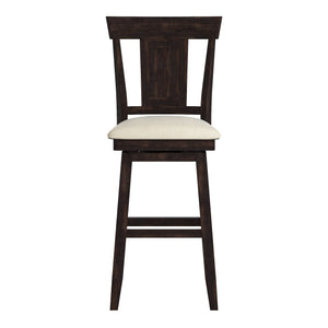 Homelegance By Top-Line Juliette Panel Back Wood Swivel Bar Stool Black Rubberwood
