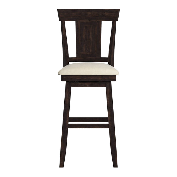 Homelegance By Top-Line Juliette Panel Back Wood Swivel Bar Stool Black Rubberwood