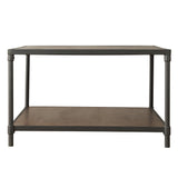 Homelegance By Top-Line Romilda Industrial Rustic Pipe Frame Coffee Table Brown Veneer