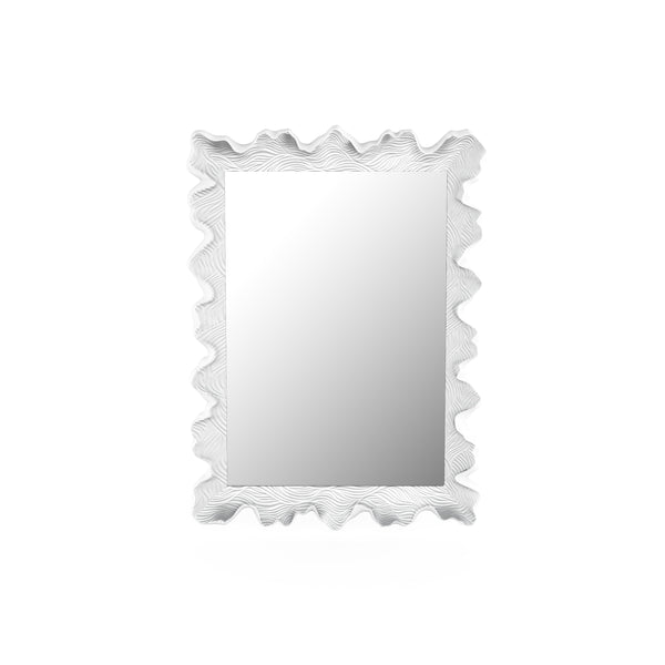 A.R.T. Furniture Somerton Scallop Mirror - Transitional Chalky White Frame, Versatile Hanging Design For Unique Decor White Materials, Resin,Glass 303122-0017