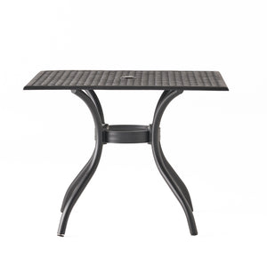 English Elm Christopher Knight Home® - CAYMAN Cast Aluminum 39.5" Square Patio Dining Table – Lightweight Black Sand Mesh Top, Easy Assemble 54586.00SAD