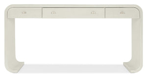 Hooker Furniture Serenity Sand Dollar Bayport Writing Desk With Raffia Accents, 3 Drawers, Keyboard Drop & Cable Management 6350-10460-03