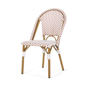 English Elm Outdoor Woven Rattan Bistro Chair Set of 2 with Aluminum Frame Bamboo Print Finish 69958.00RT