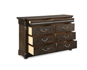A.R.T. Furniture Landmark Double Dresser In Smoked Tenebre Finish - Elegant Hickory & Oak With Jewelry Drawers Brown, Brown Material, Hickory And Oak Veneers 256130-2316