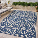 Christopher Knight Home® - Noble House - Jacyntha Indoor Geometric 8 X 11 Area Rug, Navy and Ivory