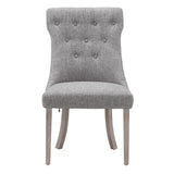 Homelegance By Top-Line Marsean Button Tufted Dining Chairs (Set of 2) Grey Rubberwood