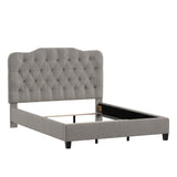 Homelegance By Top-Line Cosette Adjustable Diamond Tufted Camelback Bed Black Linen