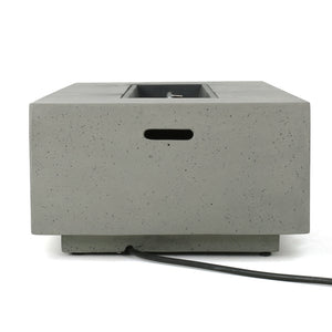 English Elm 50000 Btu Rectangular Mgo Concrete Propane Fire Table for Outdoor Patio Gatherings 59242.00WHI-50K_59243.00WHI