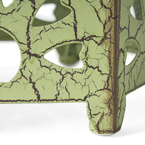 English Elm Eliana Outdoor Iron Nesting Side Tables with Sunburst Cutout and Crackle Finish Patio Accent Set Green 69740.00CGRN