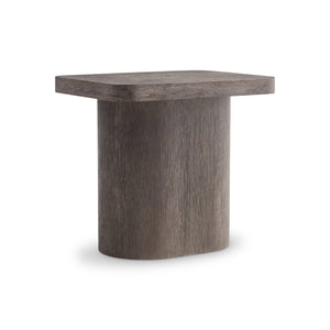 Bernhardt Bernhardt Dama Side Table With Wire‑Brushed Brun Oak Finish, Sculptural Pedestal, 24"W X 22"H 548128