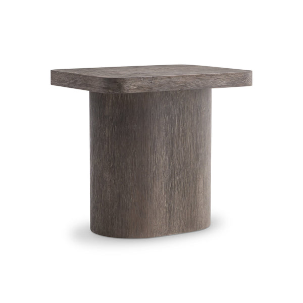 Bernhardt Bernhardt Dama Side Table With Wire‑Brushed Brun Oak Finish, Sculptural Pedestal, 24"W X 22"H 548128