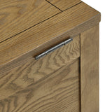 Homelegance By Top-Line Millie Square Storage Trunk Coffee Table with Iron Casters Oak MDF