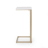 Christopher Knight Home® - Noble House - Durand Modern Glam Faux Wood End Table, White And Champagne Gold