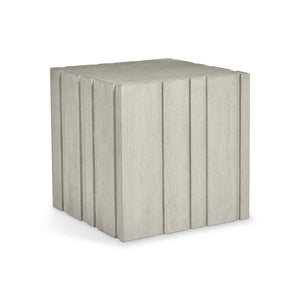 Bernhardt Bernhardt Tempo Side Table In Wirebrushed Larza Oak — Rustic Modern Vertical Panel Accent Table 346122