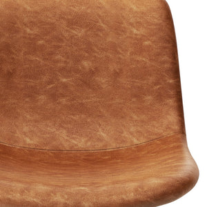 English Elm Jolie Bar Stool Set Of 2 - Stylish Camel Brown Vegan Leather For Modern Kitchens & Bars B136P158757