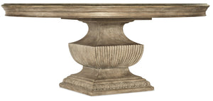 Hooker Furniture Castella 72-Inches Round Urn Table - Antique Slate Pedestal Dining Table Seats 8, Distressed Resort Charm 5878-75213-80