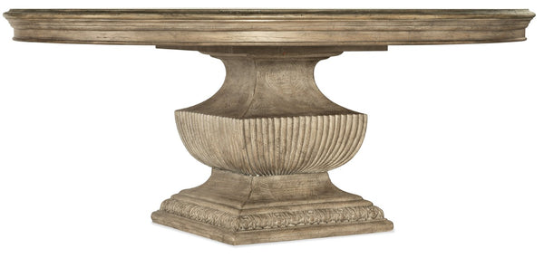 Hooker Furniture Castella 72-Inches Round Urn Table - Antique Slate Pedestal Dining Table Seats 8, Distressed Resort Charm 5878-75213-80