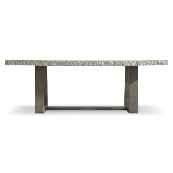 Bernhardt Bernhardt Trouville Concrete Top Dining Table With Sculptural Teak Pedestal Base, Weather‑Resistant Elegance K1865