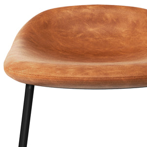 English Elm Dafney - Stylish Counter Height Stool Set Of 2 In Durable Camel Brown Vegan Leather For Urban Living B136P158579