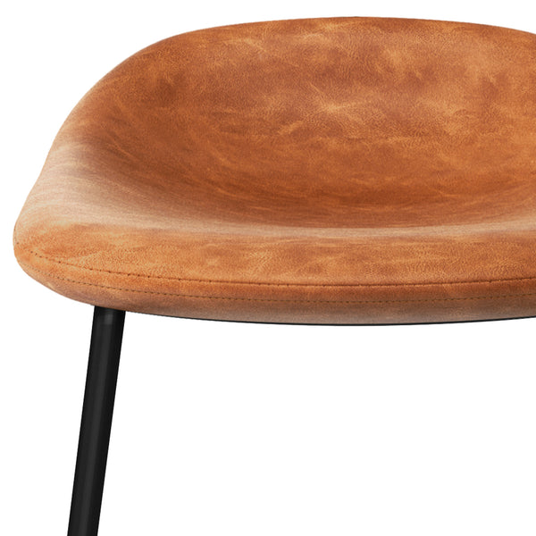 English Elm Dafney - Stylish Counter Height Stool Set Of 2 In Durable Camel Brown Vegan Leather For Urban Living B136P158579