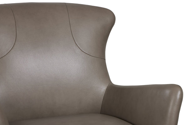 Porter Designs Porter Andromeda Gray Leather Swivel Accent Chair - Mid-century Modern Design With Flared Feet Gray Leather 12-204-02t-0202-kit