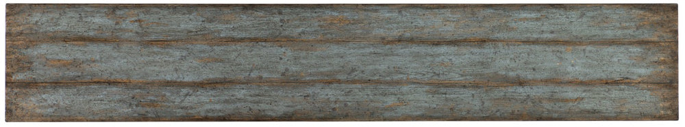 Hooker Furniture La Burnham Console Regal Blue Bonnet Finish With Distressed Patina, Brass Nailhead Trim, Slim 16" Depth 6960-85002-45