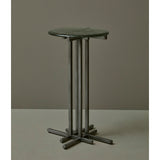 Glass Top Spot Table with Metal Base Pedestal Gray with Metal Finish P301550 Pulaski Furniture