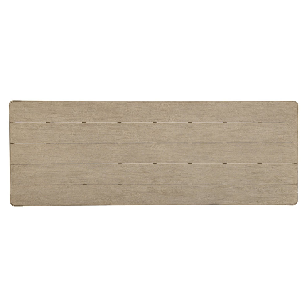 Bernhardt Bernhardt Teak Edenton 108" Outdoor Dining Table Sea Oat Finish Slatted Top Farmhouse Modern Design X09224