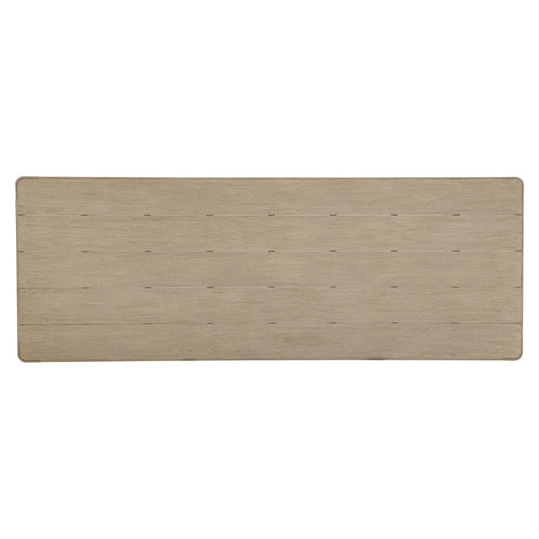 Bernhardt Bernhardt Teak Edenton 108" Outdoor Dining Table Sea Oat Finish Slatted Top Farmhouse Modern Design X09224