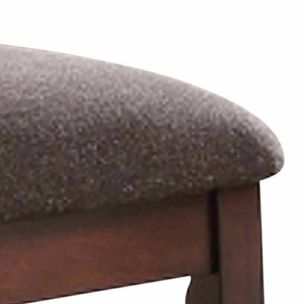 English Elm Steve Silver - Yorktown 7-Piece Counter Storage Dining Set Dark Brown — 36" Table, 24" Stools, Gray Tweed Cushions, Storage B081S00334