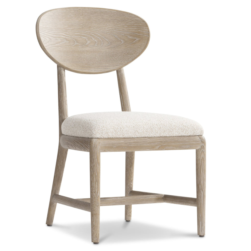 Bernhardt Bernhardt Aventura Side Chair — Midcentury Marcona Wood Frame, Curved Back, Upholstered Seat Comfort 318555