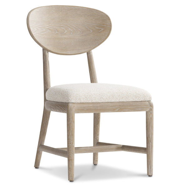 Bernhardt Bernhardt Aventura Side Chair — Midcentury Marcona Wood Frame, Curved Back, Upholstered Seat Comfort 318555