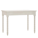 Homelegance By Top-Line Naomi 2-Drawer Helix Legs Office Desk White Rubberwood