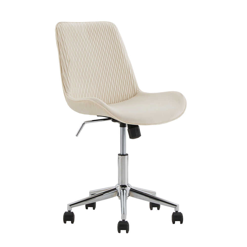 Homelegance By Top-Line Caspian Velvet Ripple Pattern Office Chair Beige Velvet
