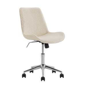 Homelegance By Top-Line Caspian Velvet Ripple Pattern Office Chair Beige Velvet
