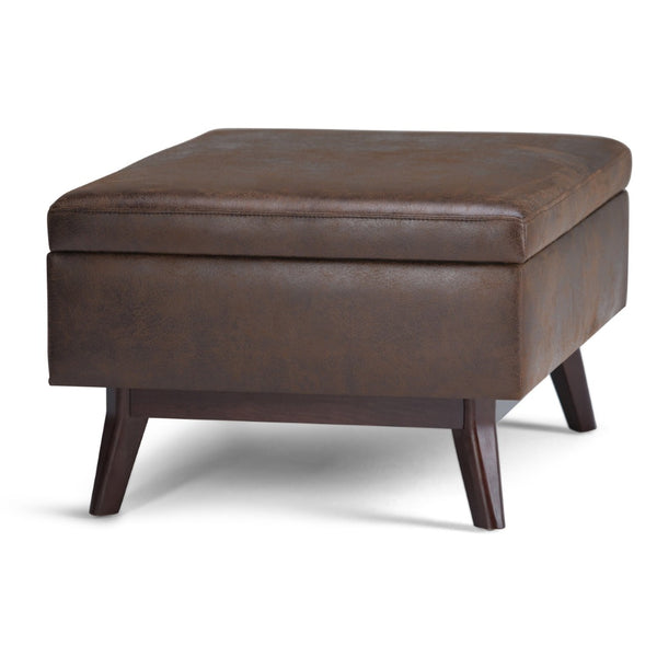 English Elm Owen - Versatile Coffee Table Storage Ottoman In Distressed Chestnut Brown For Family-Friendly Spaces B136P159188-GIGA