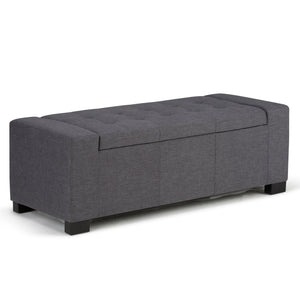 English Elm Laredo Large Storage Ottoman – Stylish Slate Grey Bench With Ample Storage & Comfortable Seating B136P159046