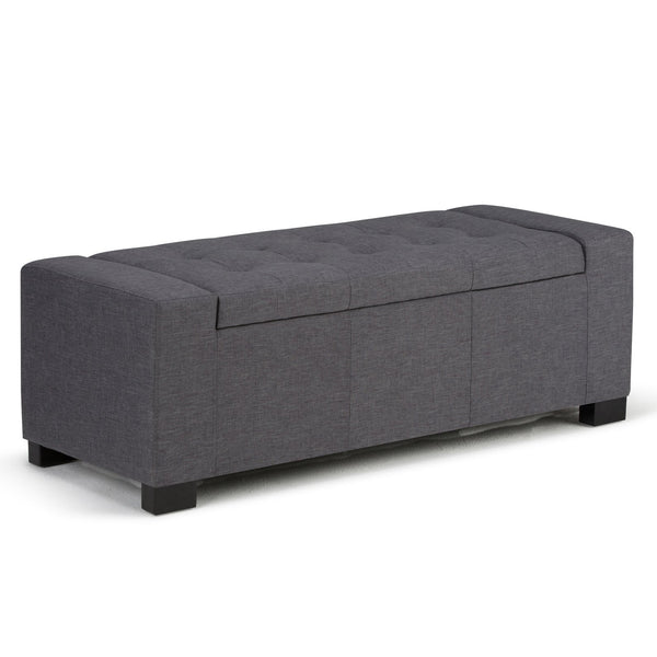 English Elm Laredo Large Storage Ottoman – Stylish Slate Grey Bench With Ample Storage & Comfortable Seating B136P159046