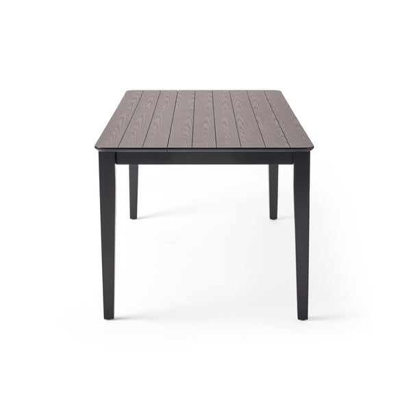 English Elm Christopher Knight Home® - DINING Rustic Farmhouse Slatted Top Table with Solid Rubberwood Construction and Tapered Square Legs Black 65643.00BLK