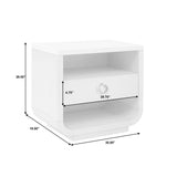 Brighton Stone Top Accent Nightstand with Storage Drawer and USB Port White, North Star Finish P378141 Pulaski Furniture