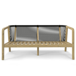 English Elm Palmetto Outdoor Sofa in Stone Grey — Handcrafted Acacia Frame, Weather-Resistant Fabric Cushions, 58" Wide Comfortable Seating B136P159956