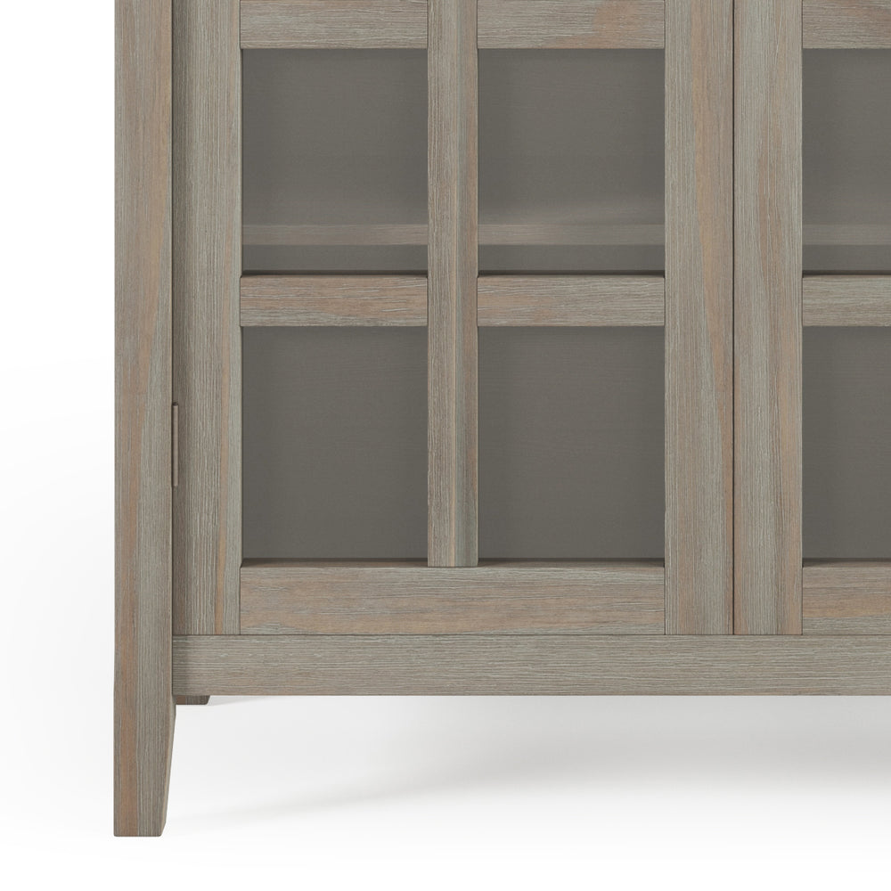 English Elm Acadian Medium Storage Cabinet - Distressed Grey, Solid Wood, Adjustable Shelves & Elegant Design B136P158279