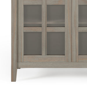 English Elm Acadian Medium Storage Cabinet - Distressed Grey, Solid Wood, Adjustable Shelves & Elegant Design B136P158279