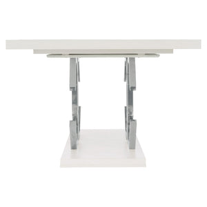 Bernhardt Bernhardt Silhouette Rectangular Dining Table — Eggshelled Hollywood Regency With Stainless Inlay & 20" Leaf Expansion K1581