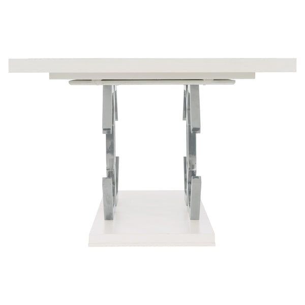 Bernhardt Bernhardt Silhouette Rectangular Dining Table — Eggshelled Hollywood Regency With Stainless Inlay & 20" Leaf Expansion K1581