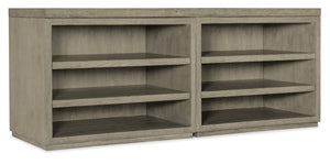 Hooker Furniture Linville Sculpted 72" Mink Credenza — Versatile Storage Console With Open Desk Cabinets & Adjustable Shelves 24.00 L x 72.00W x 30.00H 6150-10911-85