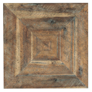 Hooker Furniture St. Armand Pyramid Drink Table With Solid Acacia Base, Metal-Trim Top, Rustic Natural Finish Accent 5601-50003-LTWD