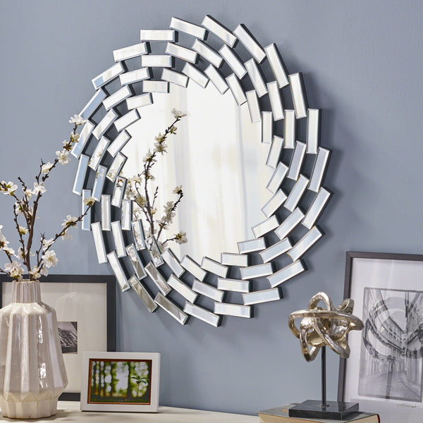 English Elm Christopher Knight Home® - MIRROR Clear MDF Framed Decorative Wall Mirror 37x36.5in Sleek Modern Design for Home & Bathroom 62613.00