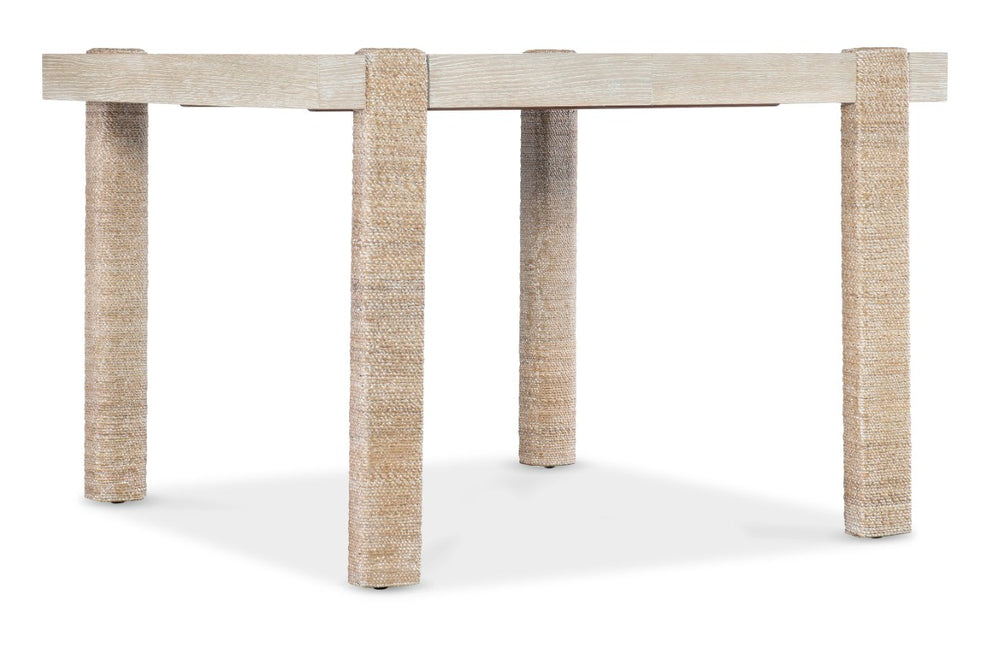 Hooker Furniture Commerce Seaside Rectangle Dining Table With Rope-Wrapped Legs, Oak Veneer, Natural Finish & 22" Leaf 7228-75007-80