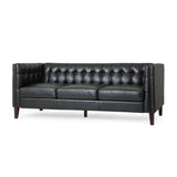 Christopher Knight Home® - Noble House - Pondway Contemporary Faux Leather Tufted 3 Seater Sofa